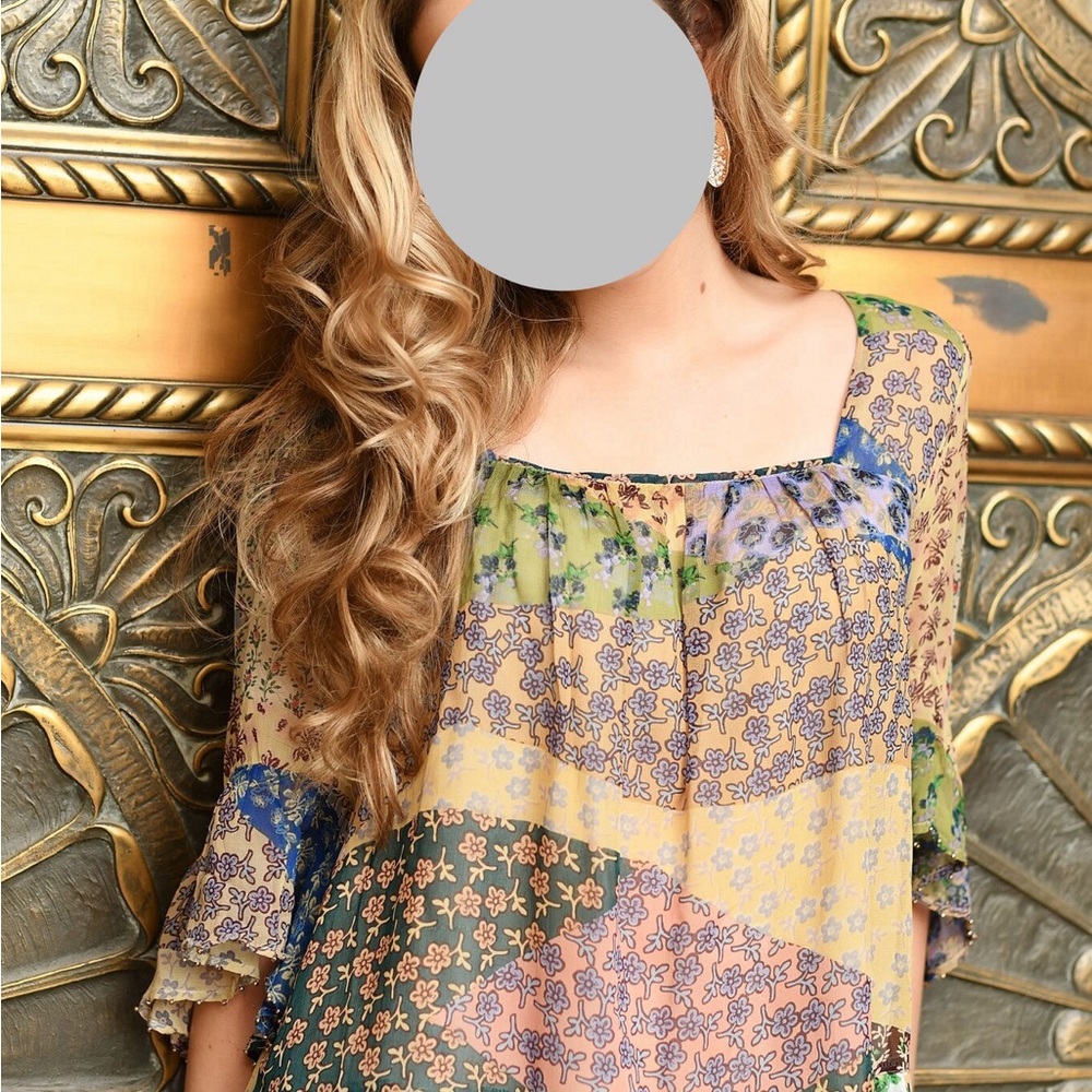 Multicolor Patchwork Women's Top - image 1